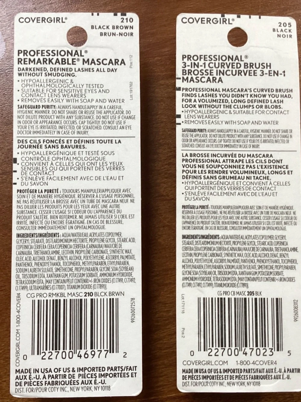 Covergirl Professional Mascara Bundle Black brown 210 Black 205 0.3 fl oz NEW